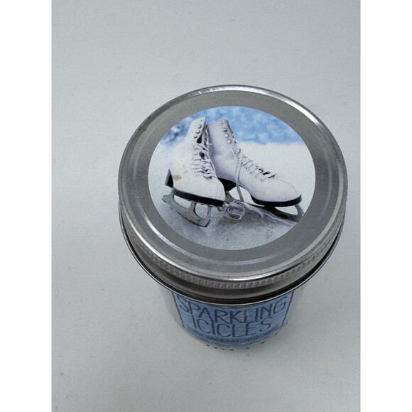 Bath & Body Works Sparkling Icicles 6oz Candle Mason Jar New Winter Christmas - Picture 3 of 5